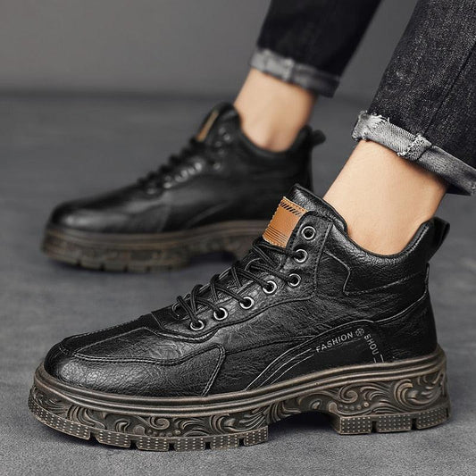 Bota masculina vintage em couro legítimo